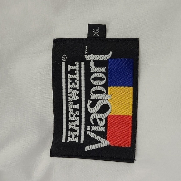 Hartwell ViaSport WMS XL Jacket Windbreaker 90s Oversized Golf White Navy Blue - Picture 13 of 15